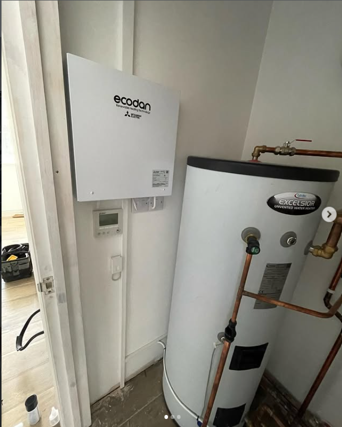Ecodan heat pump and unvented cylinder installation
